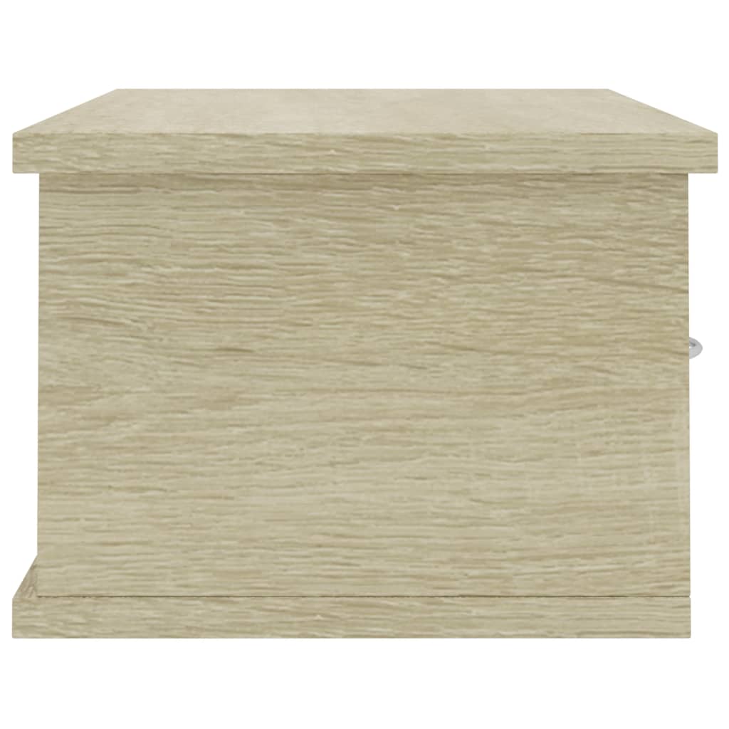 vidaXL Wall-mounted Drawer Shelf White and Sonoma Oak 60x26x18.5 cm Engineered Wood