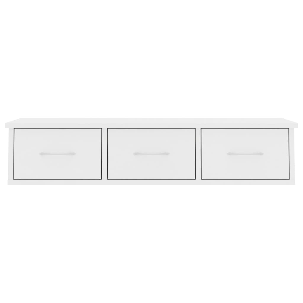 800594 vidaXL Wall-mounted Drawer Shelf White 88x26x18,5 cm Engineered Wood