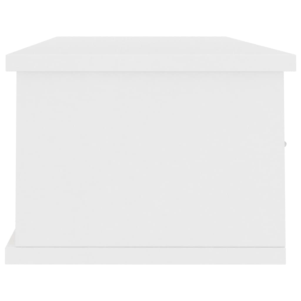 800594 vidaXL Wall-mounted Drawer Shelf White 88x26x18,5 cm Engineered Wood