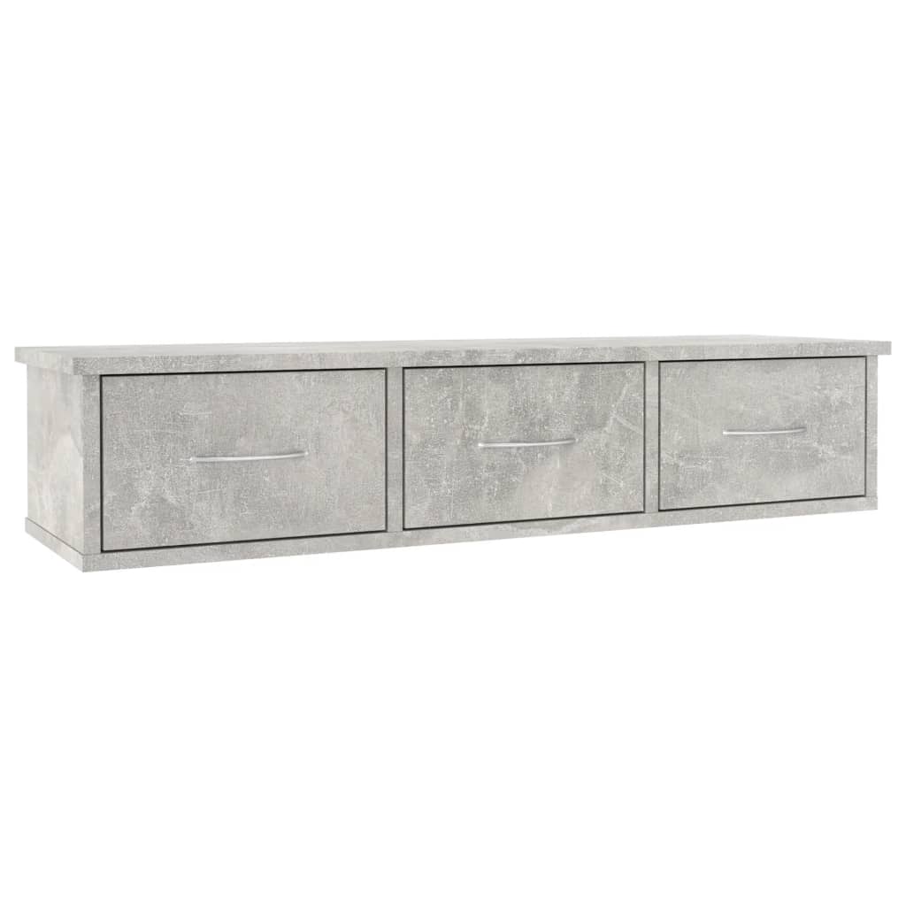 Wall-mounted Drawer Shelf Concrete Grey 88x26x18.5 cm Engineered Wood