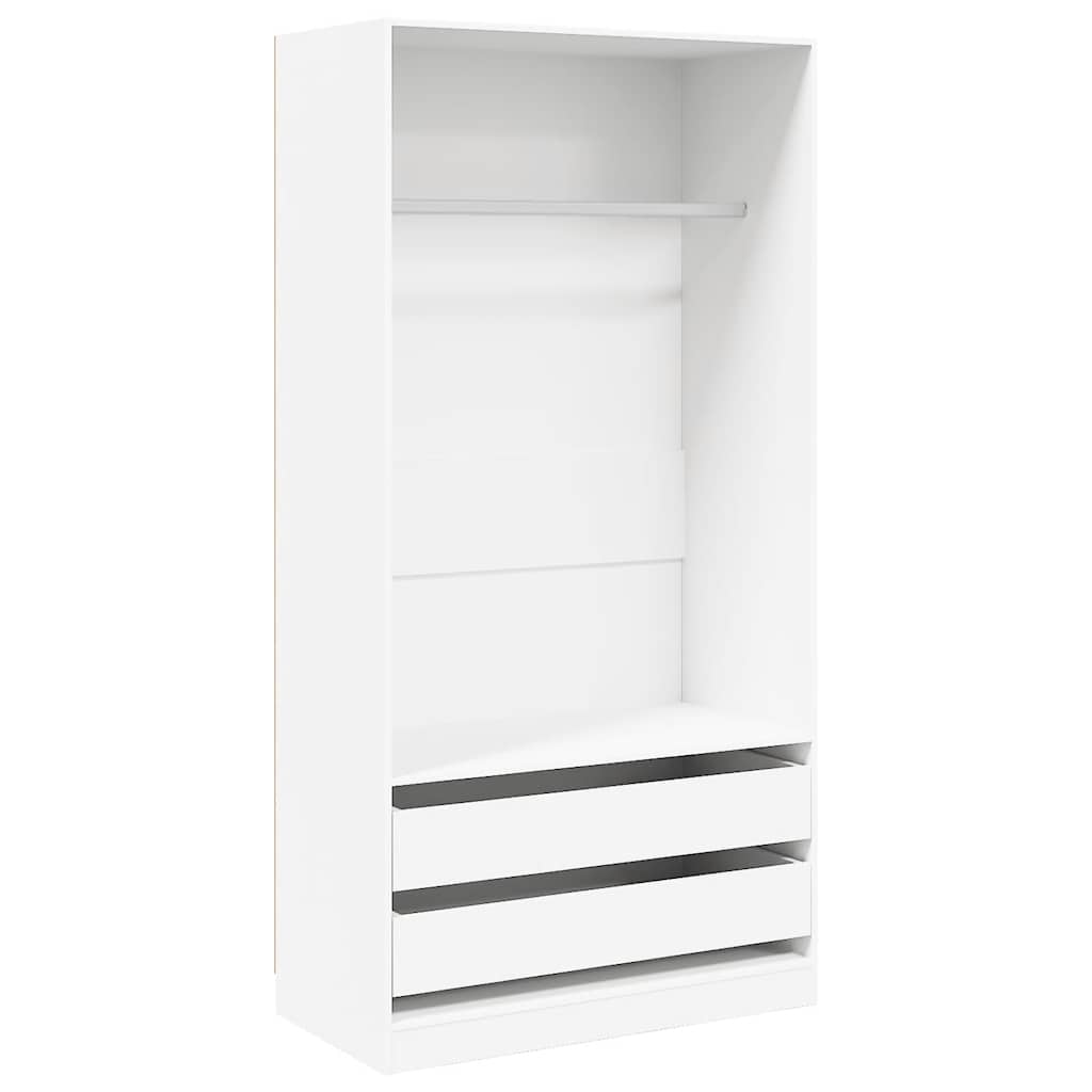 Wardrobe White 100x50x200 cm Engineered Wood