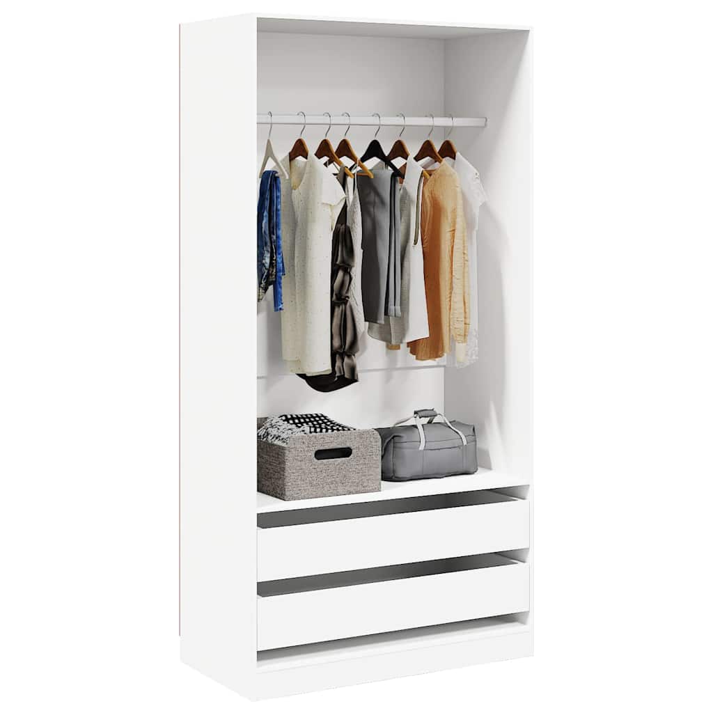 800603 vidaXL Wardrobe White 100x50x200 cm Engineered Wood