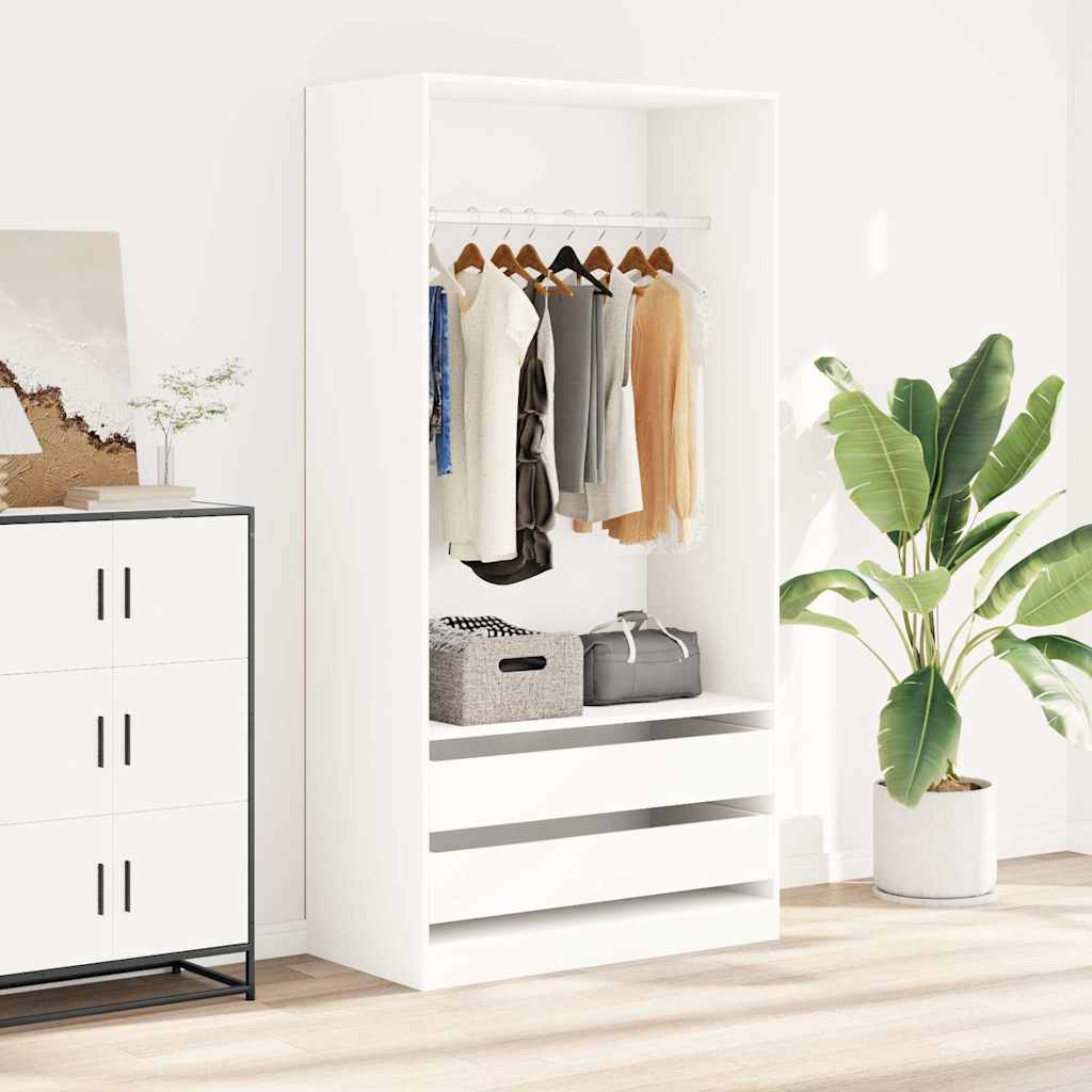 Wardrobe White 100x50x200 cm Engineered Wood
