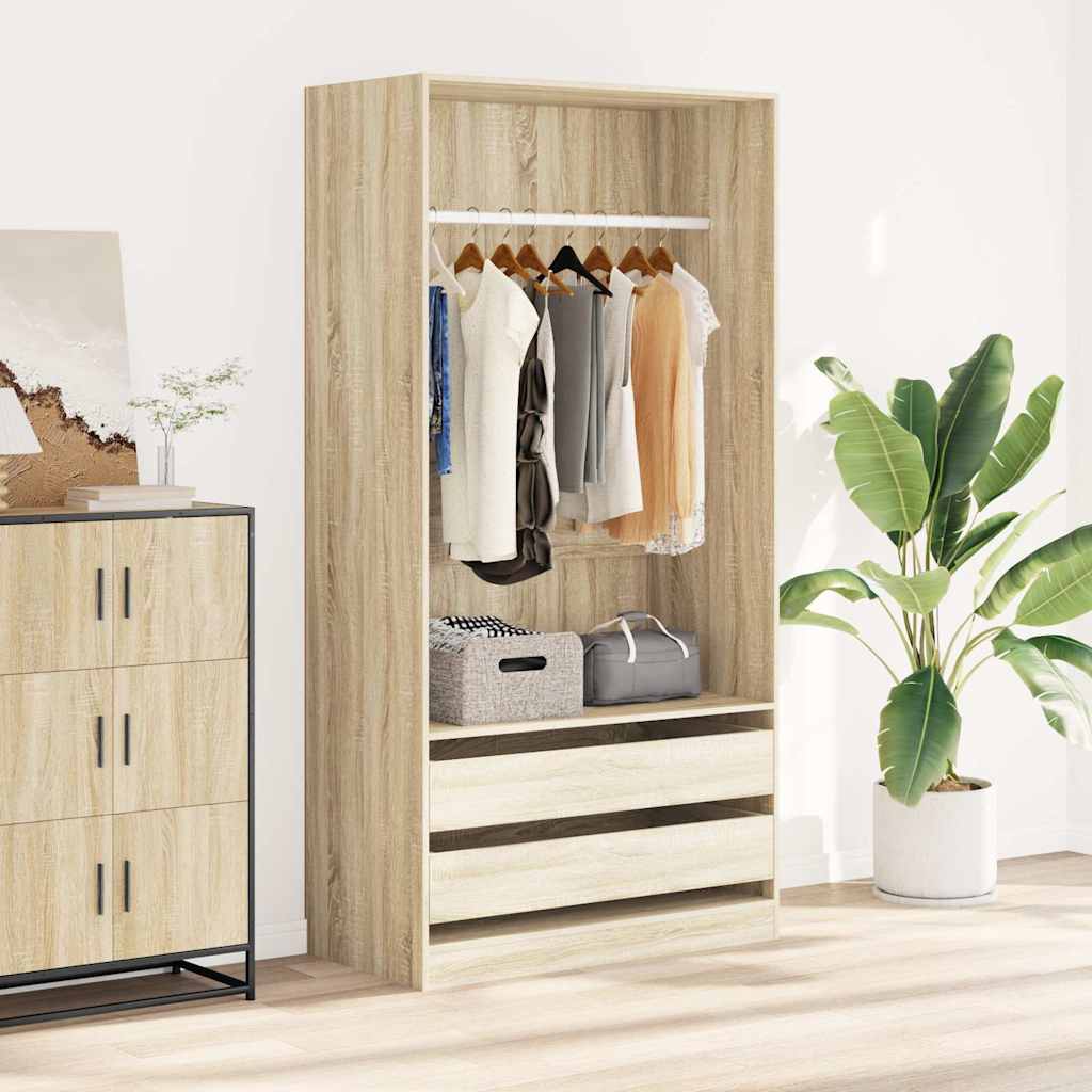 800606 vidaXL Wardrobe Sonoma Oak 100x50x200 cm Engineered Wood