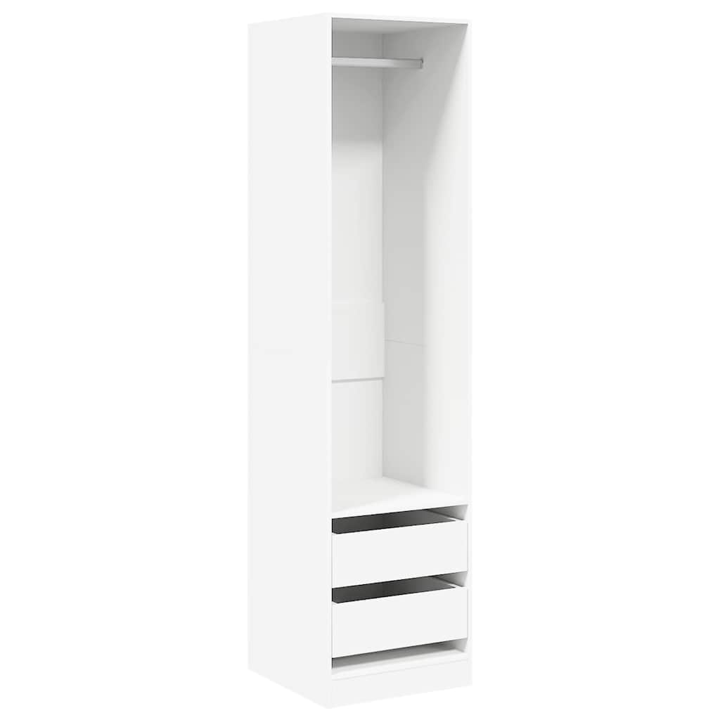 800612 vidaXL Wardrobe with Drawers White 50x50x200 cm Engineered Wood