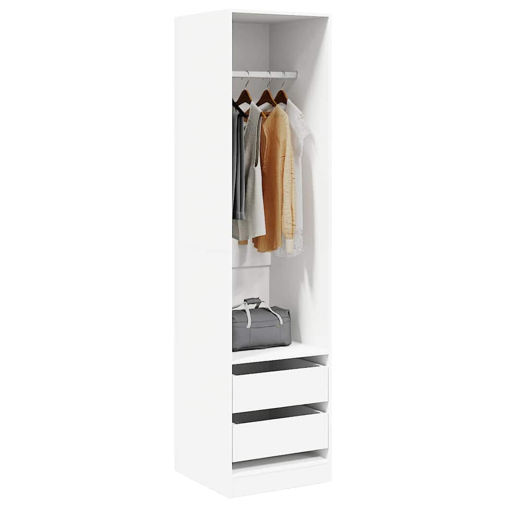 800612 vidaXL Wardrobe with Drawers White 50x50x200 cm Engineered Wood
