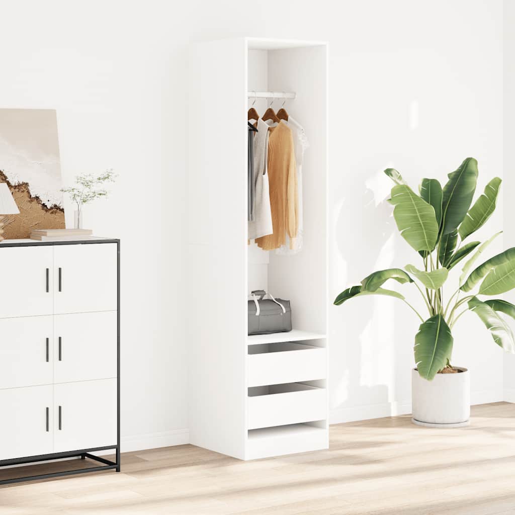 Wardrobe with Drawers White 50x50x200 cm Engineered Wood