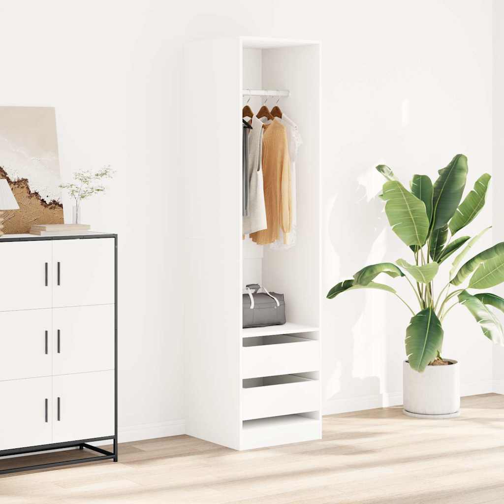 800612 vidaXL Wardrobe with Drawers White 50x50x200 cm Engineered Wood