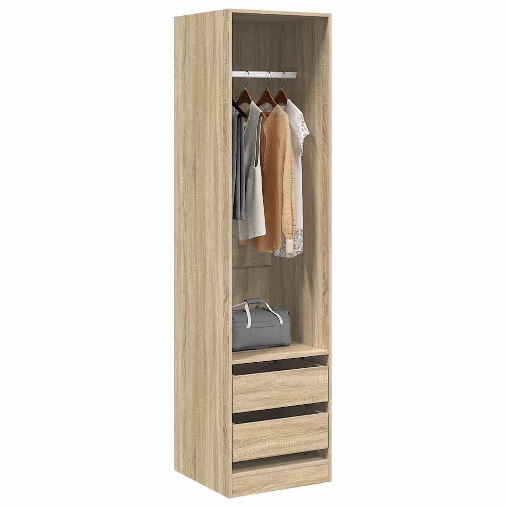 Wardrobe with Drawers Sonoma Oak 50x50x200 cm Engineered Wood