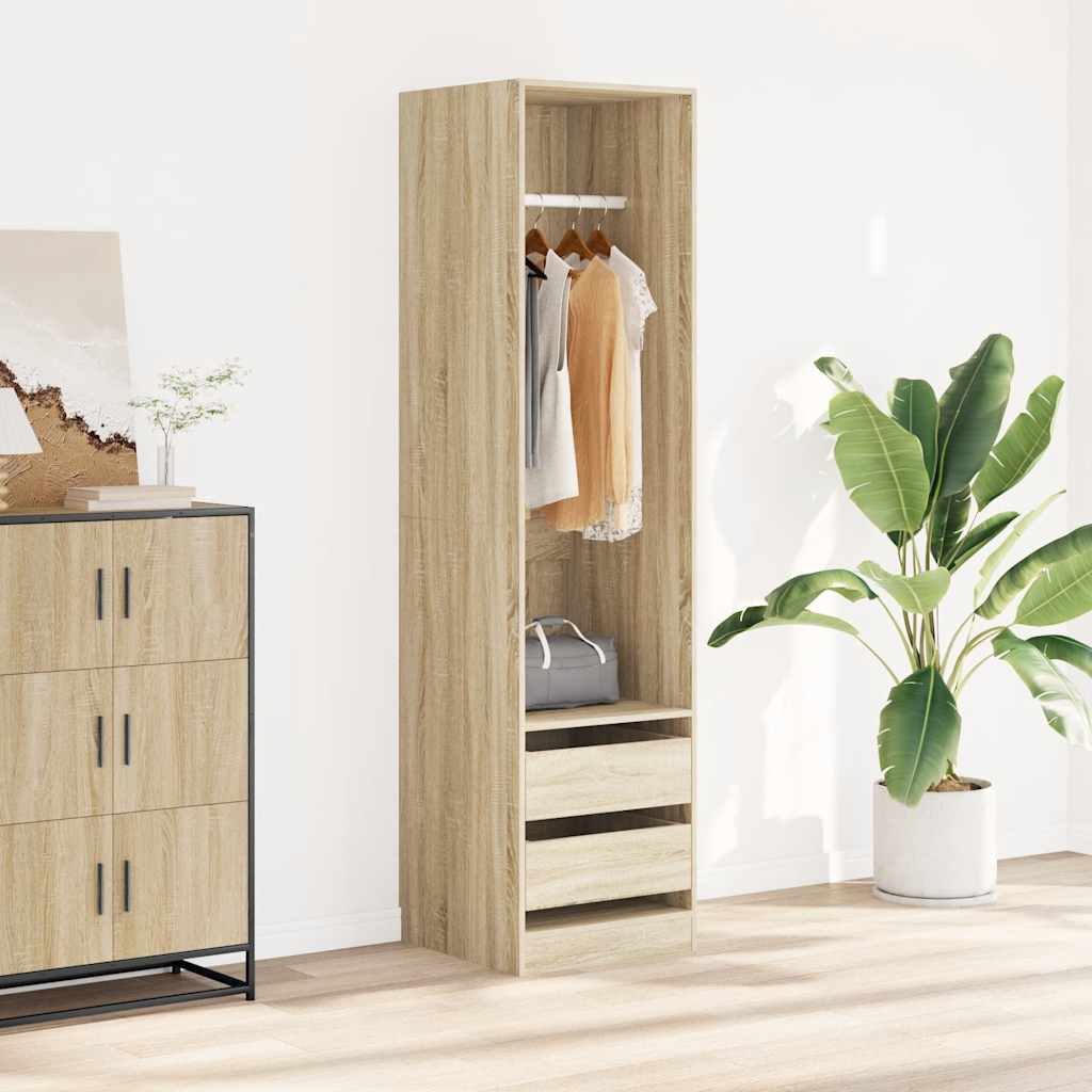 Wardrobe with Drawers Sonoma Oak 50x50x200 cm Engineered Wood