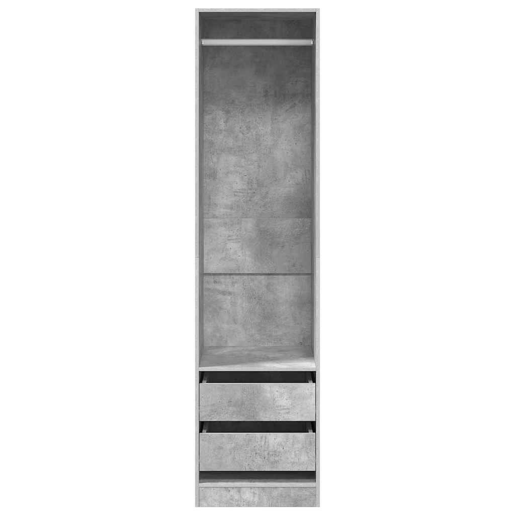 Wardrobe with Drawers Concrete Grey 50x50x200 cm Engineered Wood