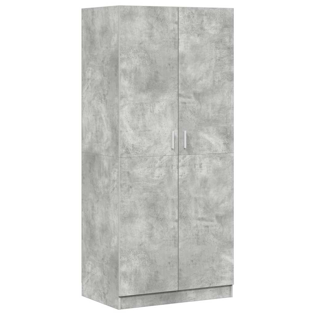 800625 vidaXL Wardrobe Concrete Grey 80x52x180 cm Engineered Wood