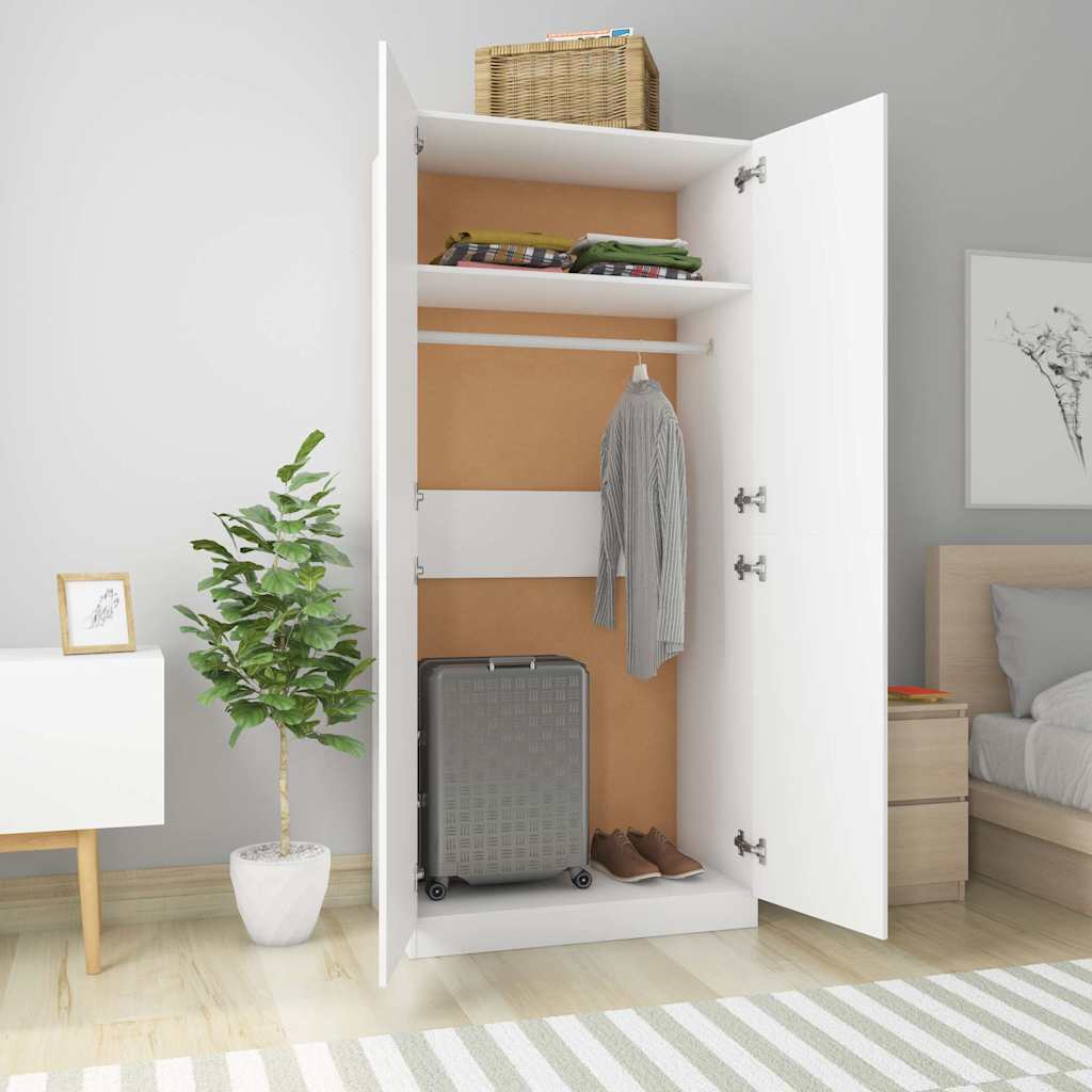 800630 vidaXL Wardrobe White 90x52x200 cm Engineered Wood