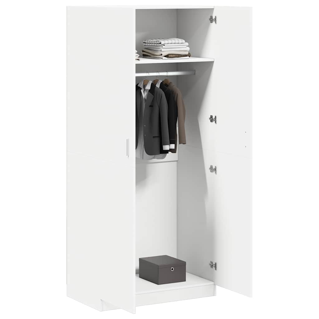 800630 vidaXL Wardrobe White 90x52x200 cm Engineered Wood