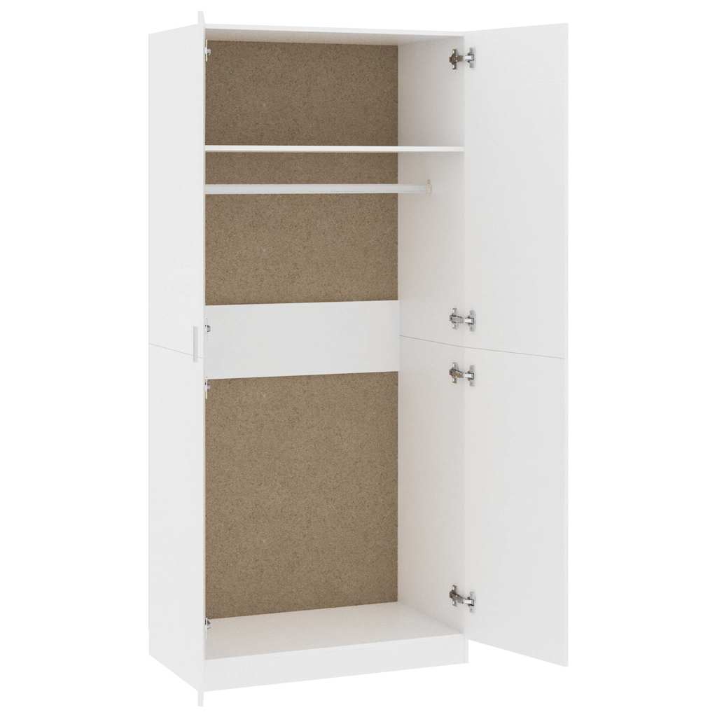 800630 vidaXL Wardrobe White 90x52x200 cm Engineered Wood