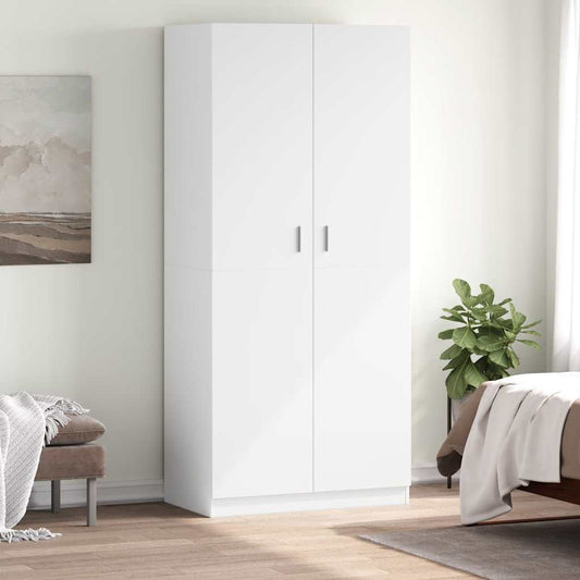 Wardrobe White 90x52x200 cm Engineered Wood