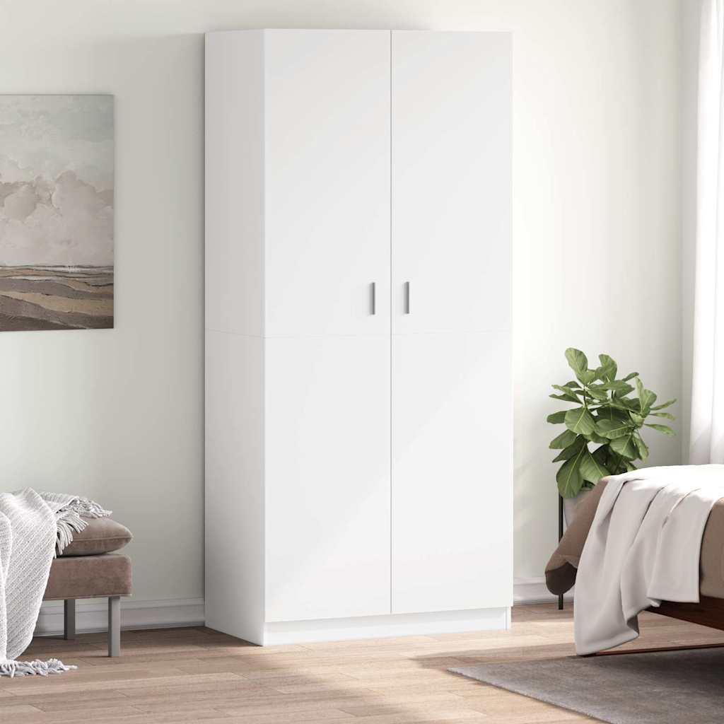 800630 vidaXL Wardrobe White 90x52x200 cm Engineered Wood