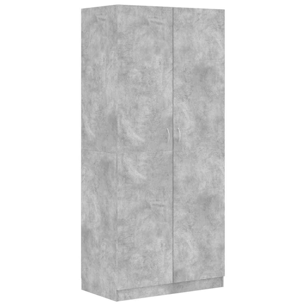 vidaXL Wardrobe Concrete Grey 90x52x200 cm Engineered Wood