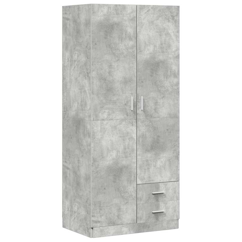 Wardrobe | Concrete Grey | Engineered Wood | Compact | Wardrobe