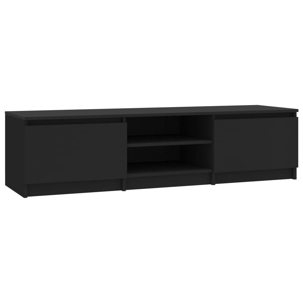 vidaXL TV Cabinet Black 140x40x35.5 cm Engineered Wood