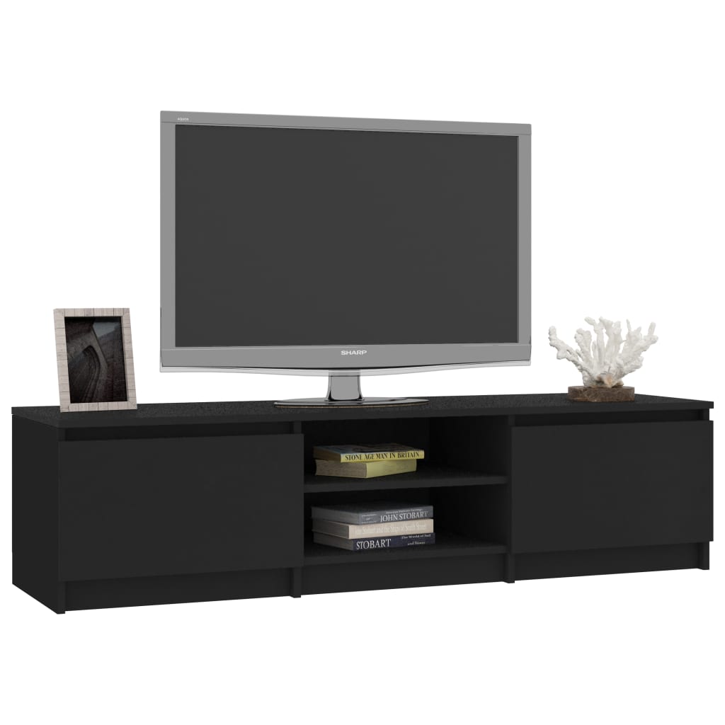 vidaXL TV Cabinet Black 140x40x35.5 cm Engineered Wood