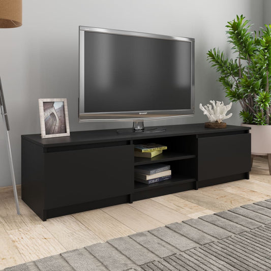 vidaXL TV Cabinet Black 140x40x35.5 cm Engineered Wood