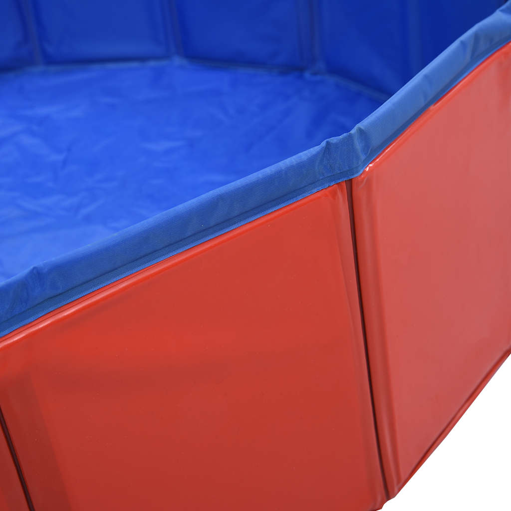 Foldable Dog Swimming Pool Red 80x20 cm PVC