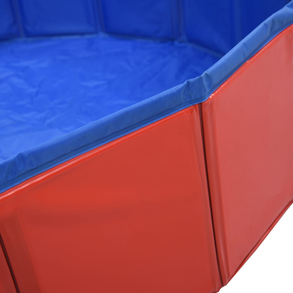 vidaXL Foldable Dog Swimming Pool Red 120x30 cm PVC