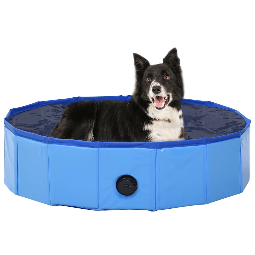 Foldable Dog Swimming Pool Blue 80x20 cm PVC