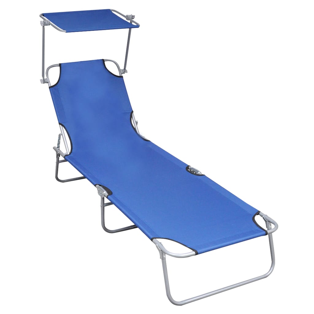 Sunlounger | Blue | Powder-coated aluminium | Standard | Foldable