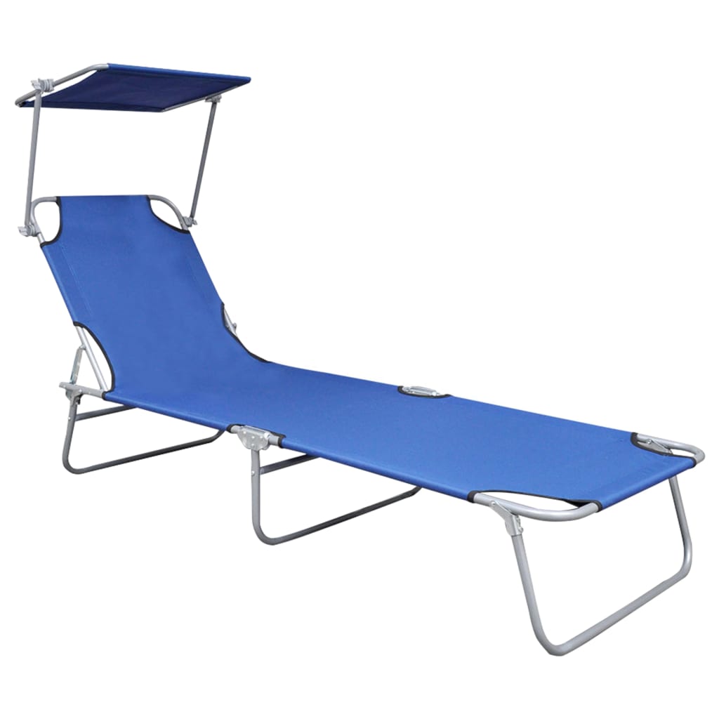 Sunlounger | Blue | Powder-coated aluminium | Standard | Foldable