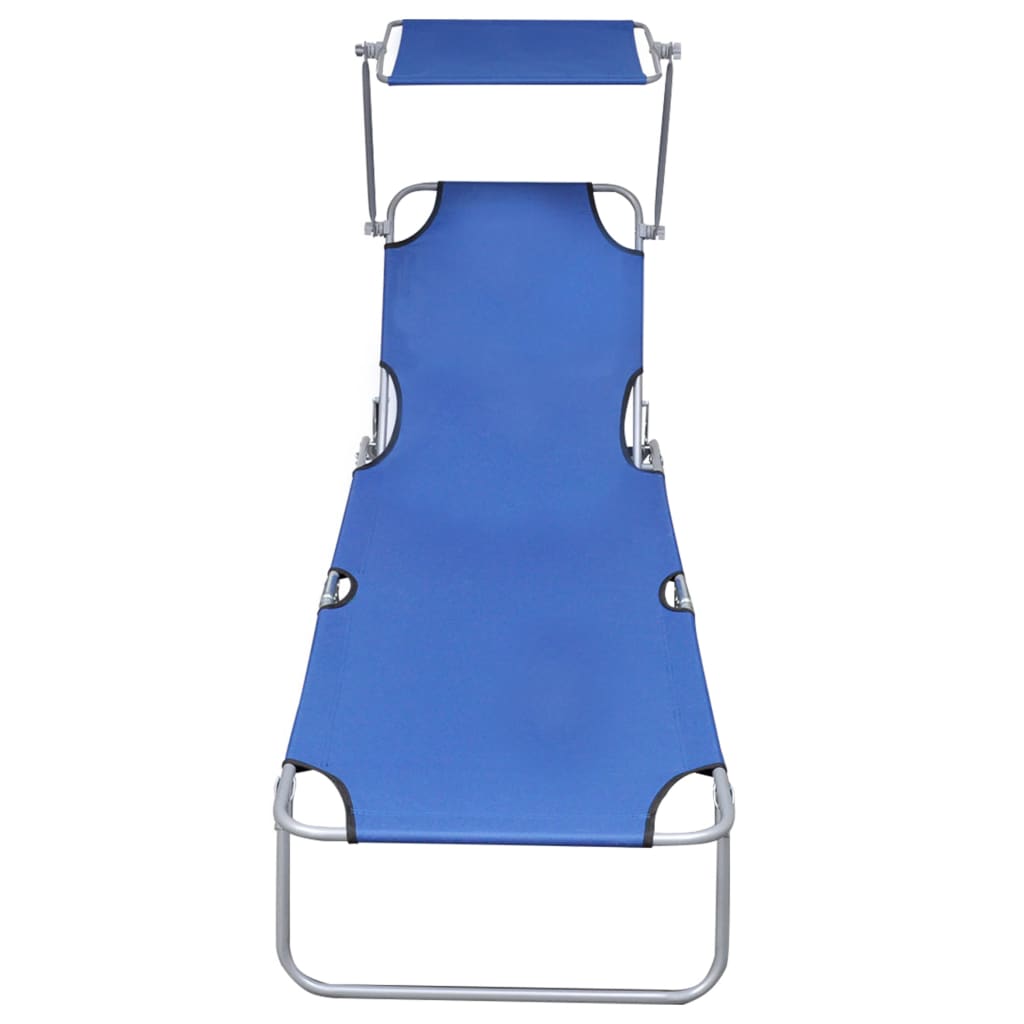 Sunlounger | Blue | Powder-coated aluminium | Standard | Foldable