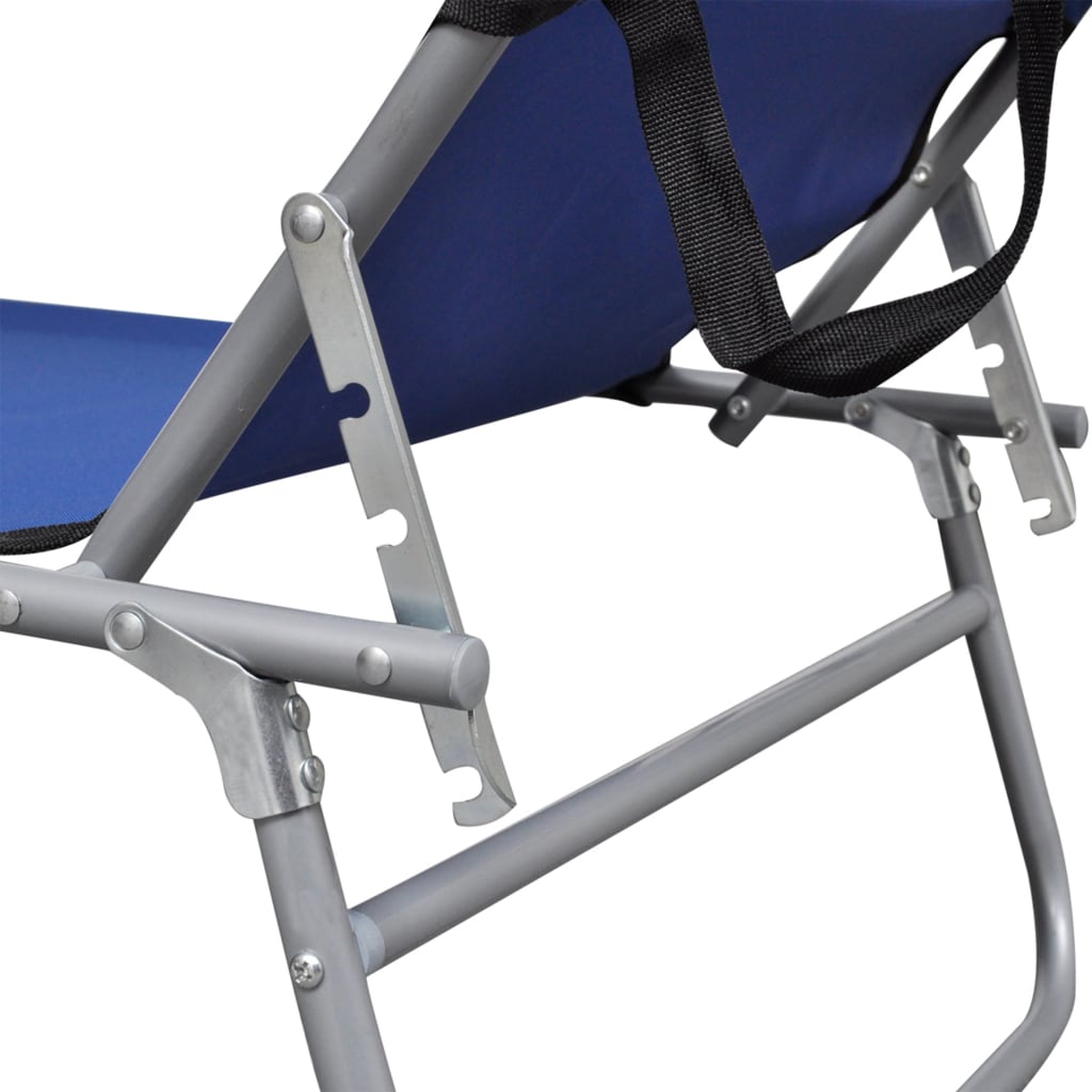 Sunlounger | Blue | Powder-coated aluminium | Standard | Foldable