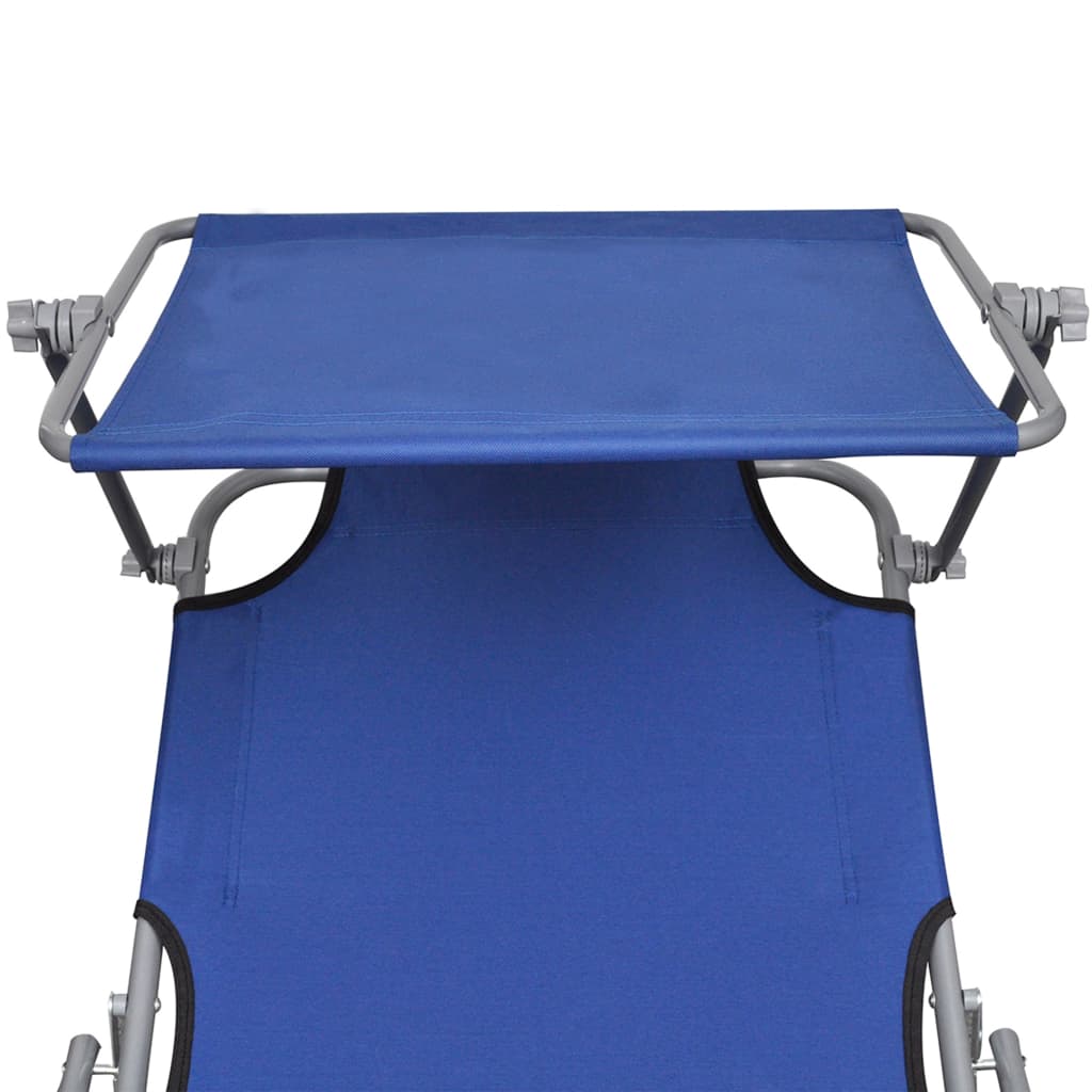 Sunlounger | Blue | Powder-coated aluminium | Standard | Foldable