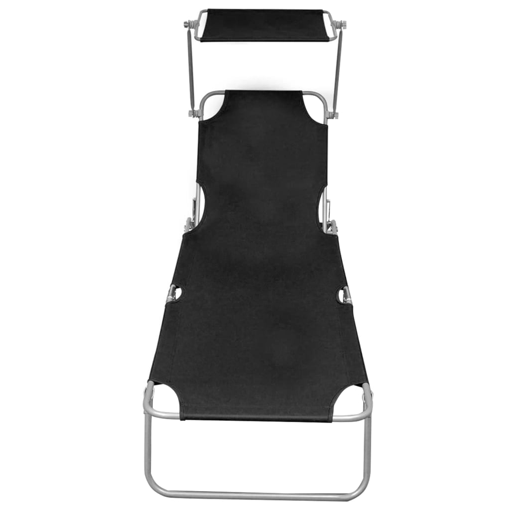Sunlounger | Black | Powder-coated aluminium | Standard | Foldable