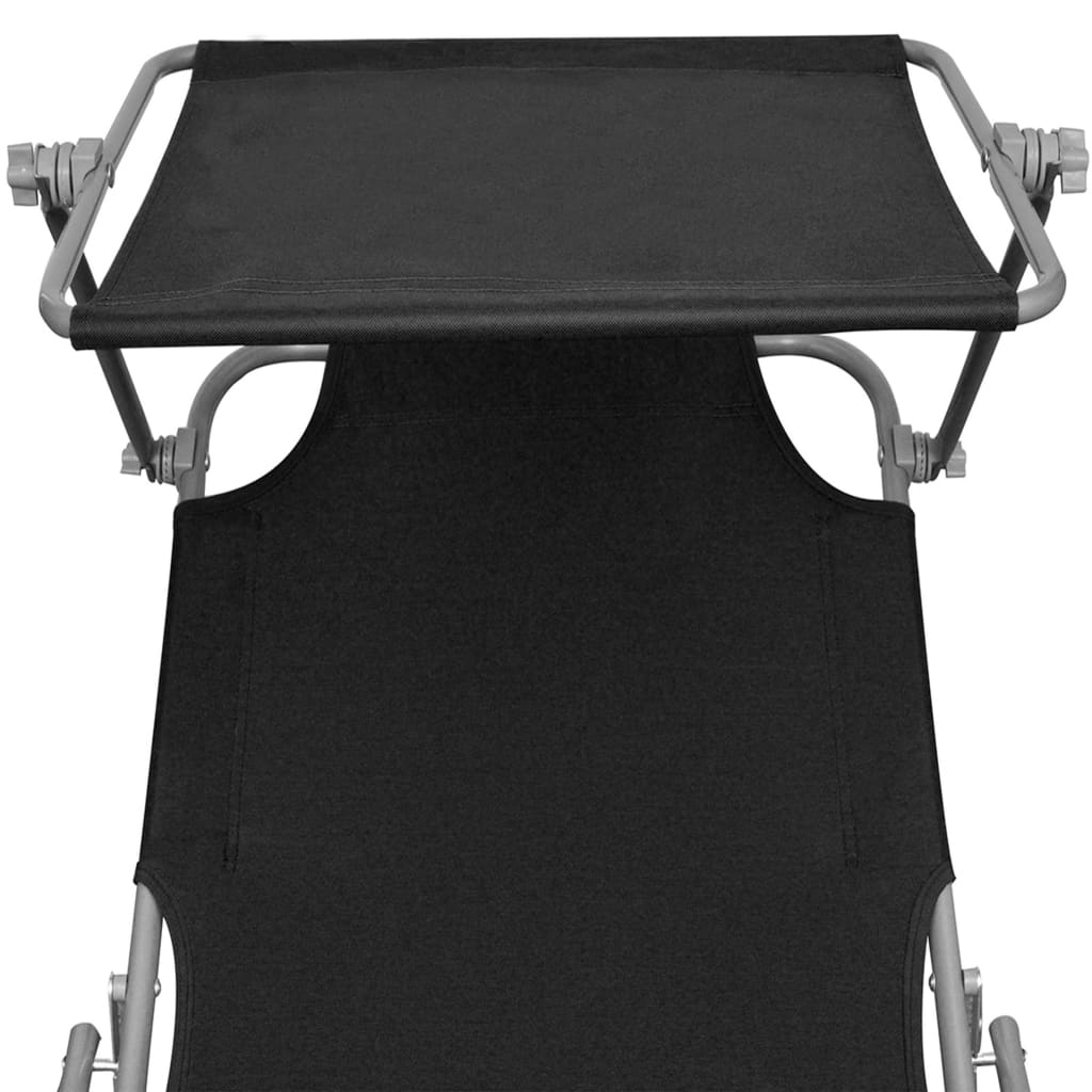 Sunlounger | Black | Powder-coated aluminium | Standard | Foldable