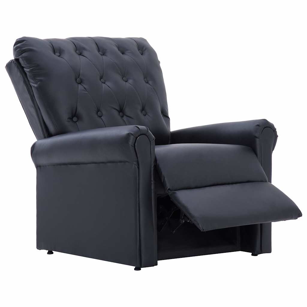 Reclining Chair Black Faux Leather