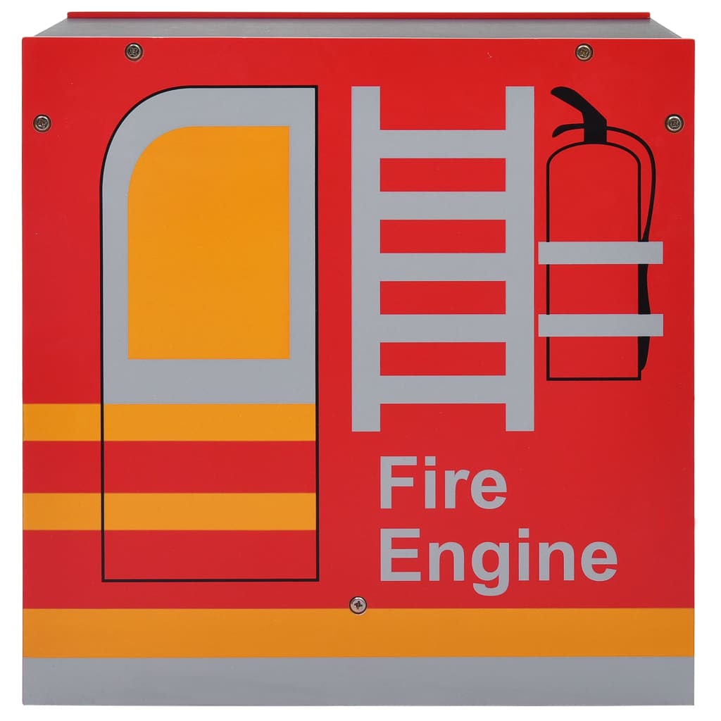 vidaXL 3 Piece Kids Chair Table Set Fire Truck Design Wood