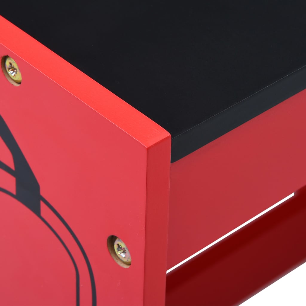 vidaXL 3 Piece Kids Chair Table Set Fire Truck Design Wood