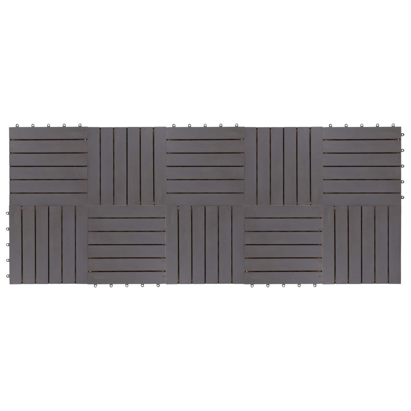 Decking Tile 10 pcs Grey 30 x 30 cm Acacia Hardwood