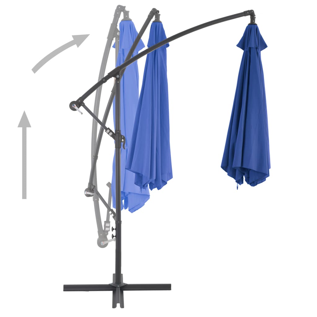 Cantilever Garden Parasol | Blue | Polyester, Metal | Large | Tiltable