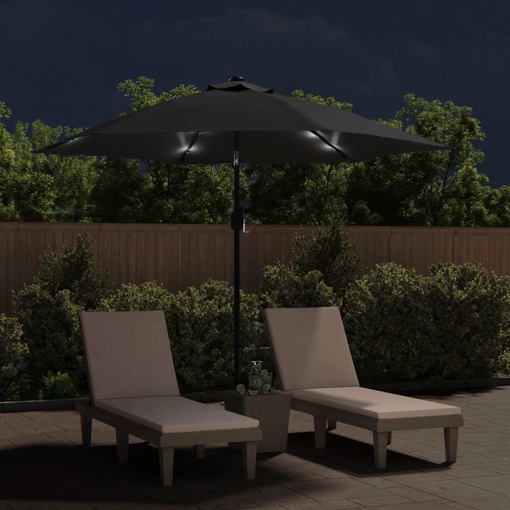 Garden Parasol | Black | Polyester, Steel | Large | Garden Parasol