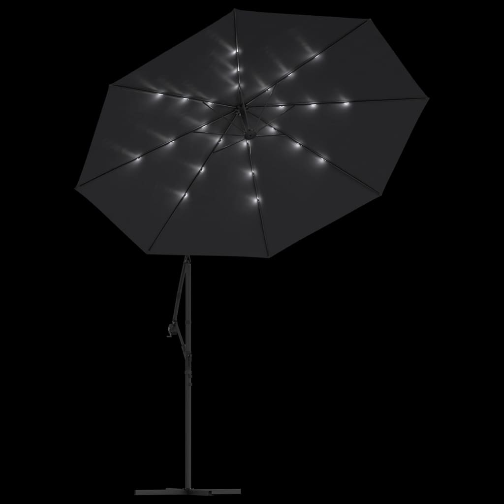 Cantilever Garden Parasol | Black | Polyester fabric, steel pole | Large