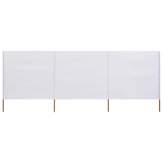 47140 vidaXL 3-panel Wind Screen Fabric 400x80 cm Sand White