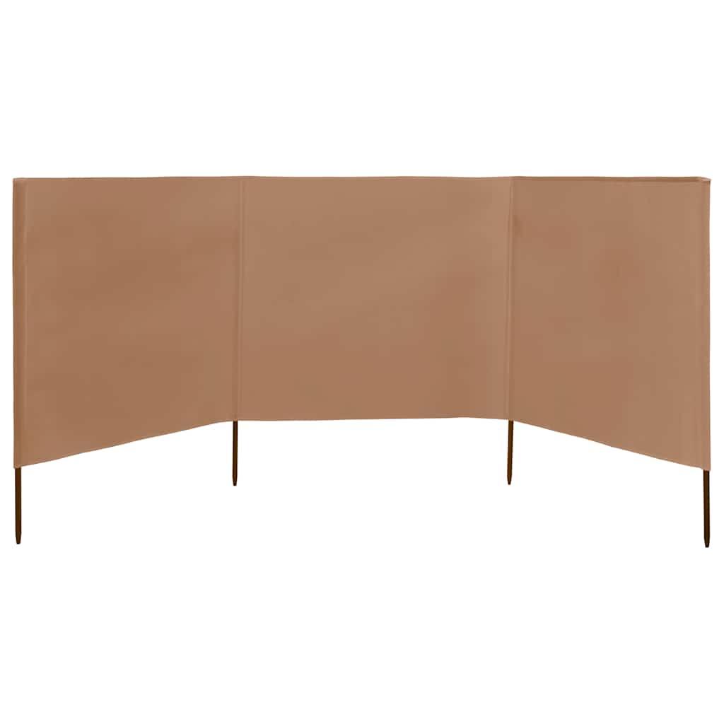 3-panel Wind Screen Fabric 400x80 cm Taupe
