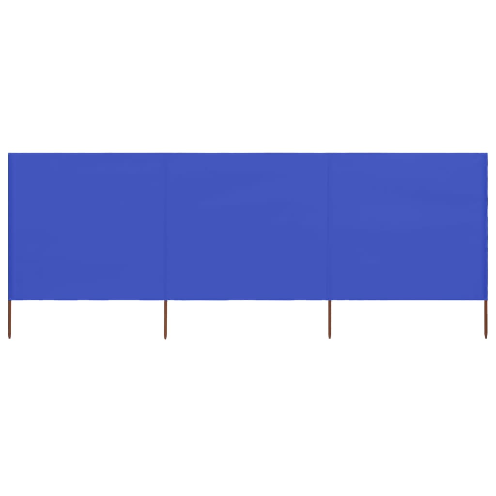 3-panel Wind Screen Fabric 400x80 cm Azure Blue