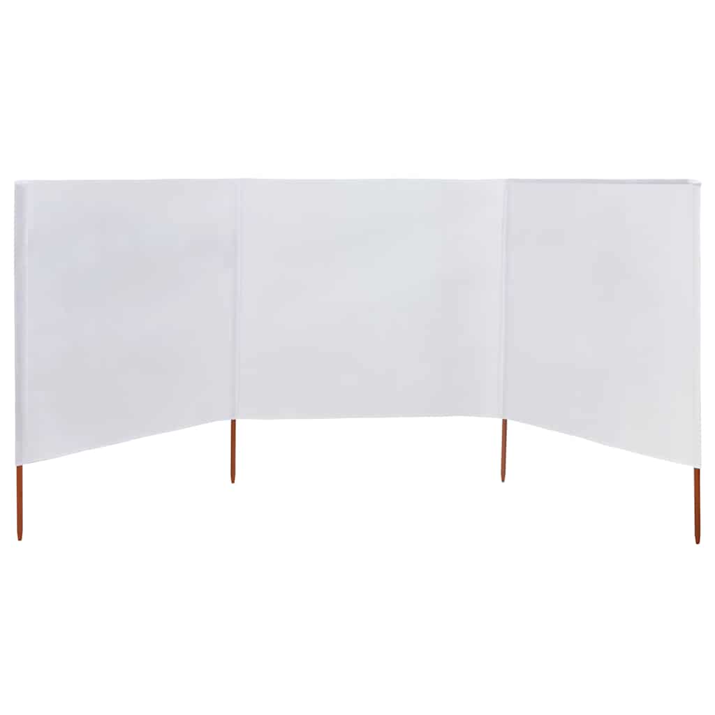 47148 vidaXL 3-panel Wind Screen Fabric 400x160 cm Sand White