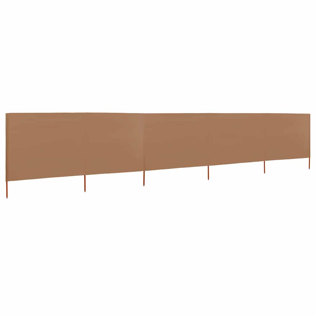 5-panel Wind Screen Fabric 600x80 cm Taupe