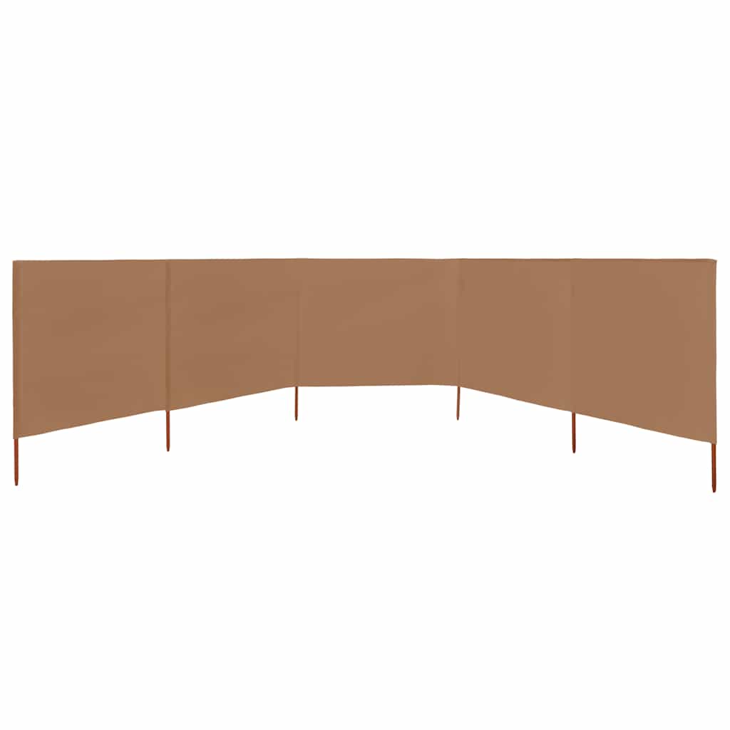 5-panel Wind Screen Fabric 600x80 cm Taupe