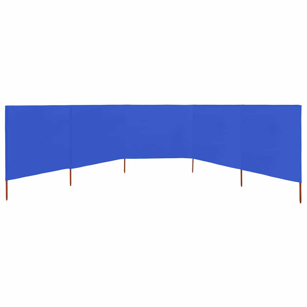 5-panel Wind Screen Fabric 600x80 cm Azure Blue
